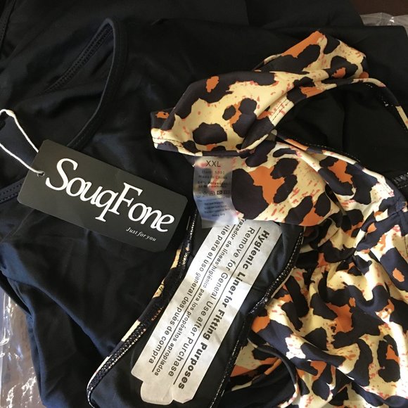 SOUQFONE High Waist Ruffled Flounce Top Ruched Bottom Swimsuit NEW WITH … - Picture 14 of 16